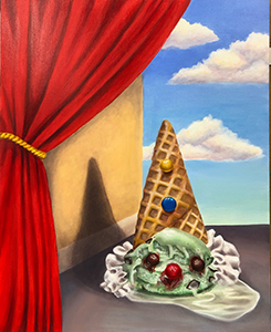 Image of the oil painting, Mint Chocolate Cephalophore by Adyn Ulrich..